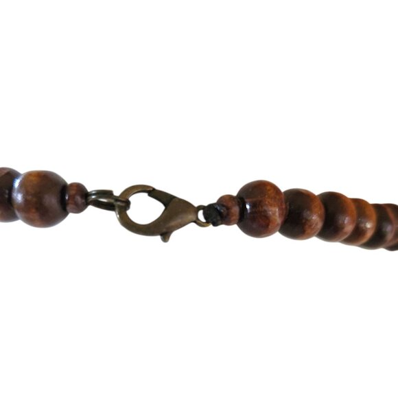 Exotic Tibetan Style Amber Resin Statement Necklace Triangle Pendant Boho Ethnic - Picture 6 of 7